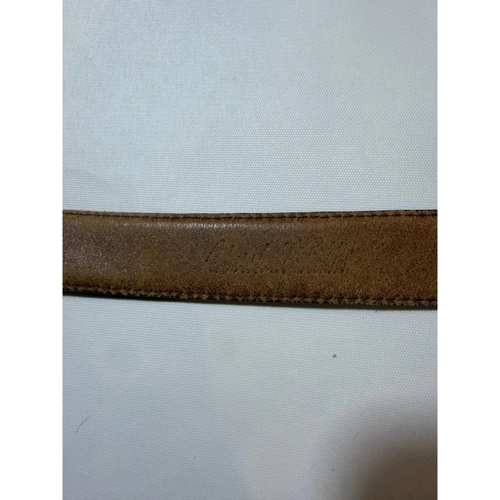 Marshall Fields Croc Embossed Leather Belt 36 Brown Vintage Distressed